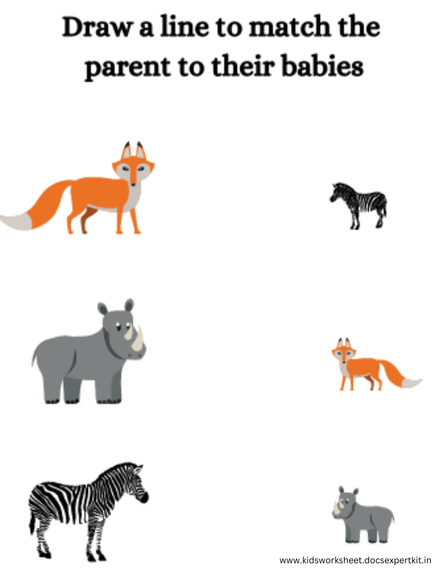 Match the Babies Worksheet